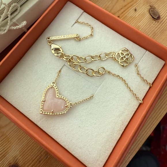 Kendra Scott Gold and Pink Heart Necklace - Picture 2 of 3